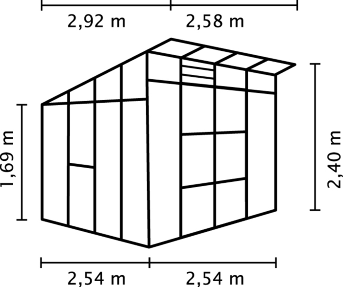 Växthus Freya 7600 Svart Glas/Poly 7,6 m² Vitavia